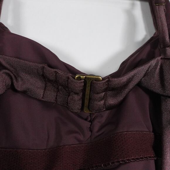 New Andie Swim Nadi Licorice Brown Satin Swimsuit Small Tall Long Torso 2246 - Picture 11 of 12